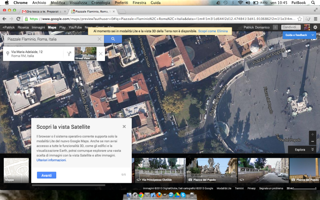 Vista satellite del nuovo Google Maps